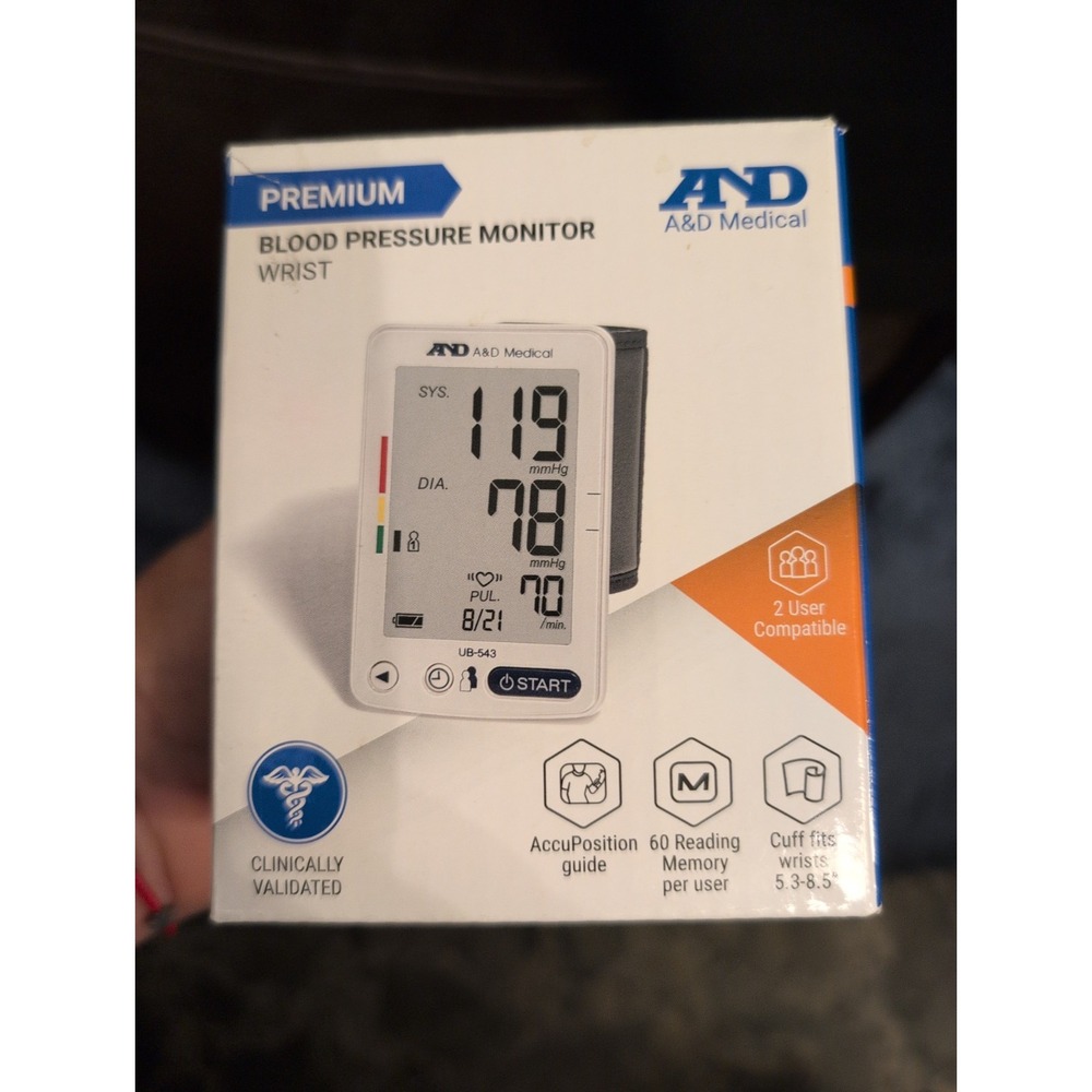 A&D Medical  Premium Wrist Blood Pressure Monitor UB-543
